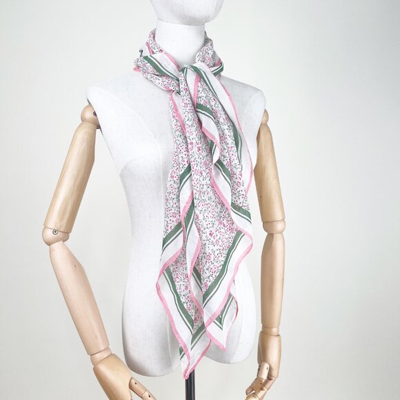 Vintage Floral Scarf Wrap Hair Accessory Romantic Feminine Euro Girl Bandana - Picture 10 of 10